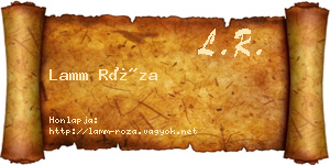 Lamm Róza névjegykártya
